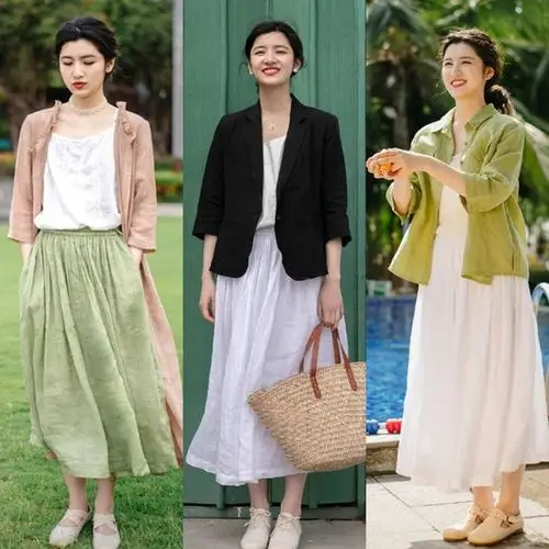 夏日出游轻盈舒适的棉麻穿搭演绎漫不经心的时髦