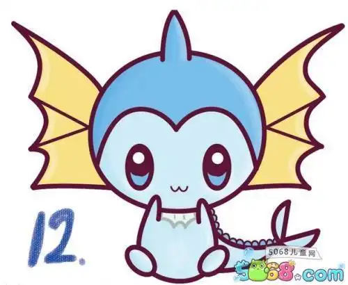 月亮小精灵九尾神奇宝贝简笔画教程15卡通太阳伊布神奇宝贝简笔画步骤