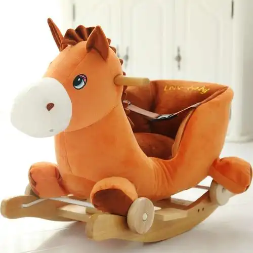 儿童玩具益智礼物两用摇马周岁摇椅小木马实木音乐摇马