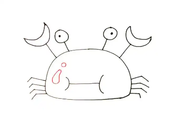 超简单大闸蟹简笔画画法步骤