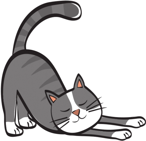 可爱的猫伸展卡通cutecatstretchingcartoon