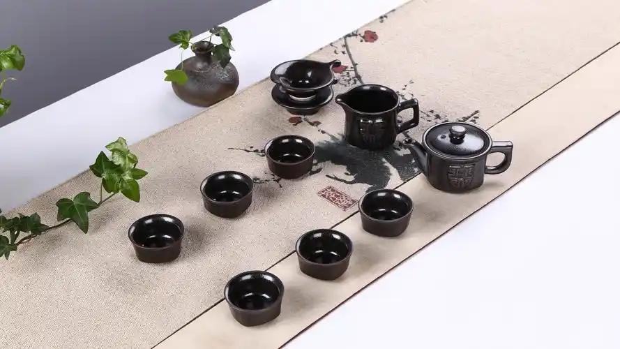 建盏天目釉茶具壁纸图片