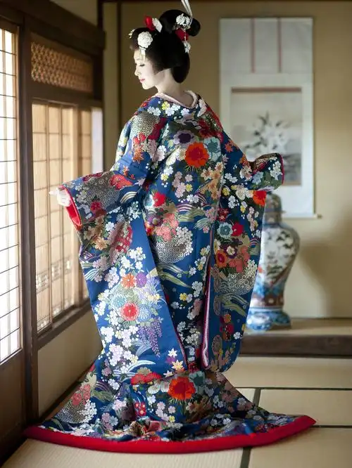 tokiwa 婚礼和装 | 唐织绀地华纹に波,ヒワ色道长花彩宴,寛斎友禅白地