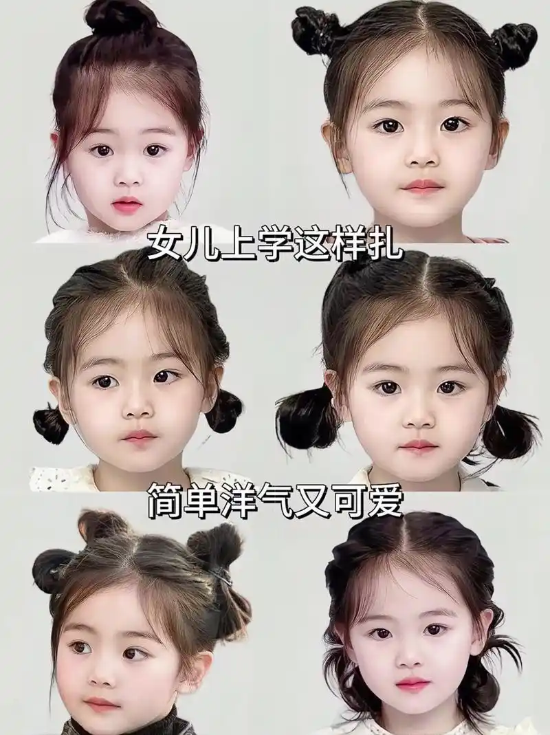 不知道怎么给宝贝扎头发的麻麻们看过来女鹅上学这样扎,简单洋 - 抖音