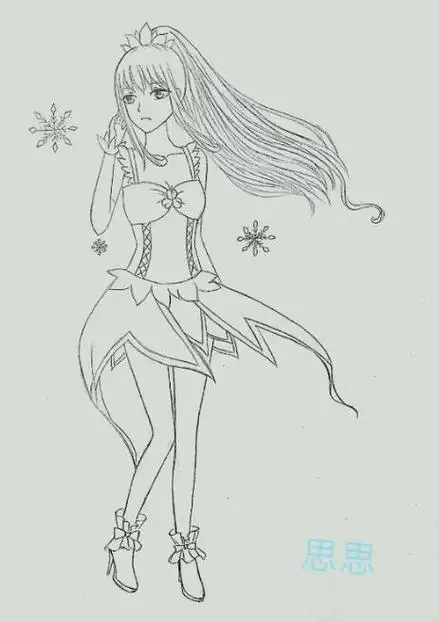叶罗丽简笔画陈思思精灵公主仙子