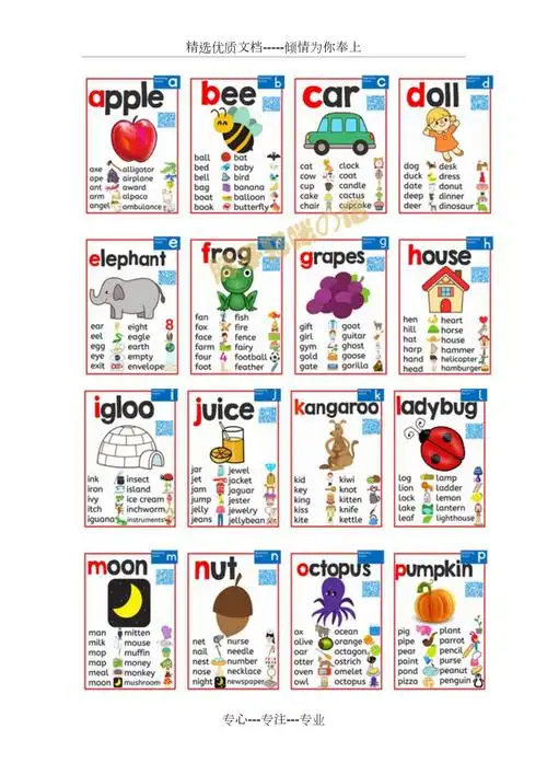 26个英文字母自然拼读相关单词图文共6页