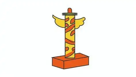 华表的柱头简笔画