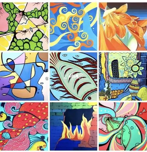 (色彩构成)色彩色相明度纯度对比调和素材