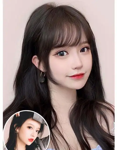 浅棕色 卷发筒【法式刘海】