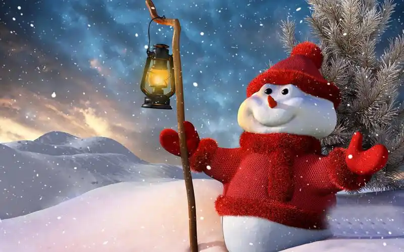 小雪人的圣诞节壁纸图片
