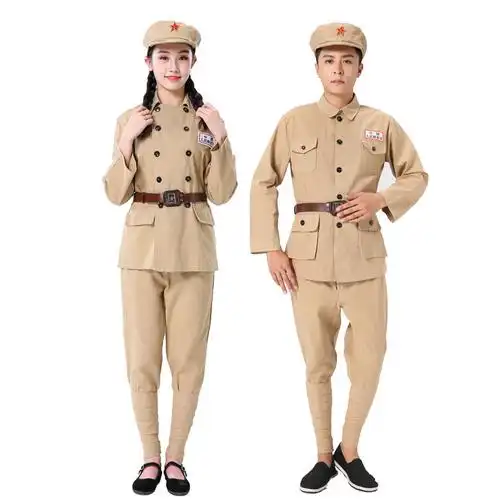 中国解放志愿军演出服男女抗美援朝军装49试50式衣服列宁服装道具