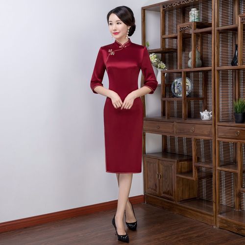 嫁女儿婚礼服结婚妈妈装婚宴旗袍春秋中老年高贵喜婆婆丈母娘洋气