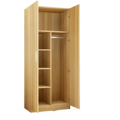 实木衣柜现代简约两门卧室衣橱8040180cm