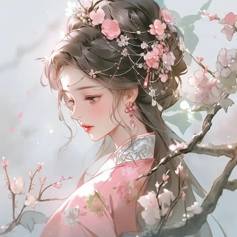 古风淡雅系甜美女生头像 676767 #古风插画