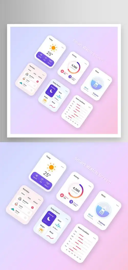 简约智能手表ui界面设计素材-赞设计