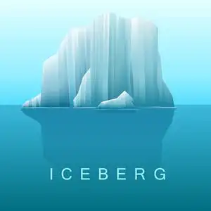 南极北极冰山和海水的矢量背景.北极或南极景观的插图照片