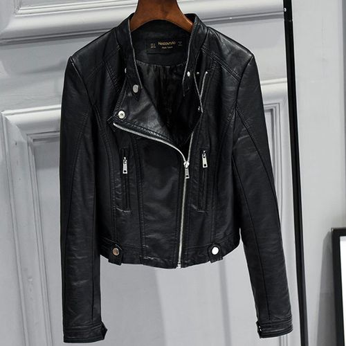 黄三怪-我的严选网 女装 皮夹克女2020年秋季女士皮衣春款外套pu小短