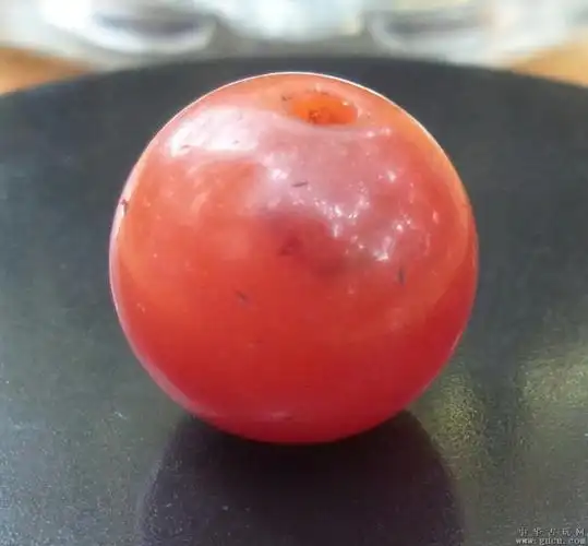 清代朝珠上的满肉老南红玛瑙圆珠(稀少罕见)