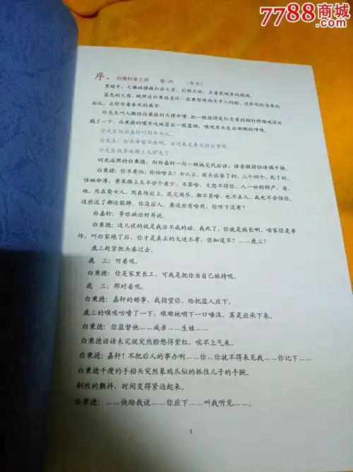 (白鹿原)电影版导演拍摄台本