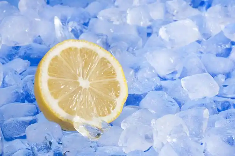 无人,横图,彩色,特写,留白,柠檬,静物,水果,中国,亚洲,冰块,食品,饮食