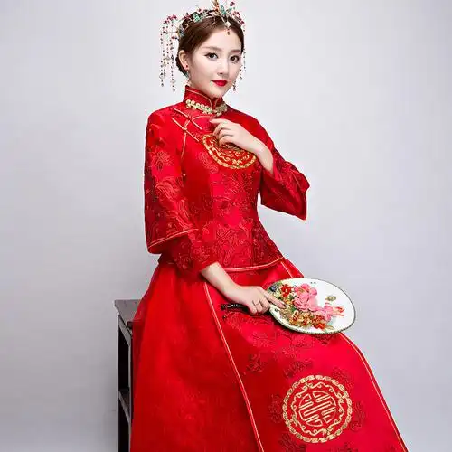 秀禾服2020新款新娘礼服嫁衣中式婚纱敬酒服女中国风结婚复古宫廷