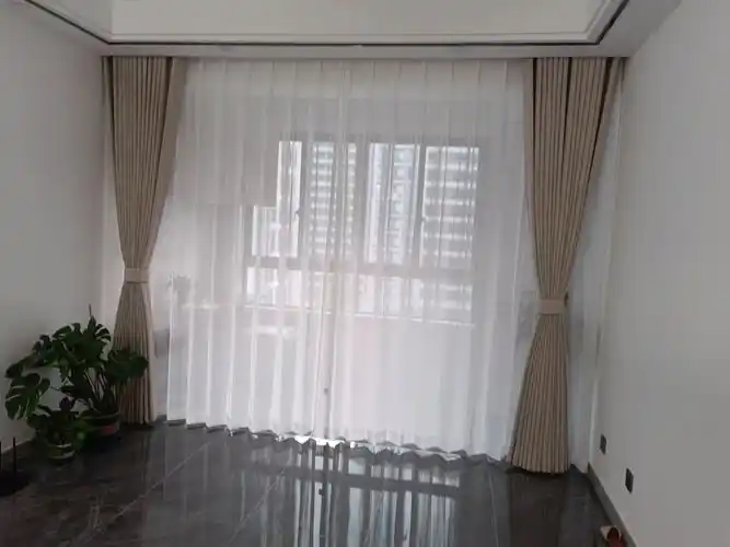 客厅棉麻奶茶色窗帘