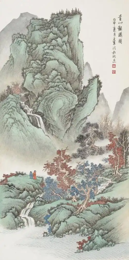 青绿山水名家王军河作品赏析|纯艺术|国画|荼雅阁 - 原创作品 - 站酷