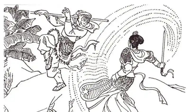 孙悟空打牛魔王简笔画