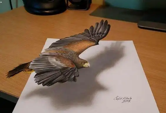 艺术家创作超逼真3d立体画真看不出这是画的