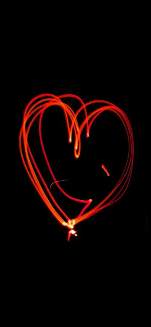 红色爱心光线,黑背景