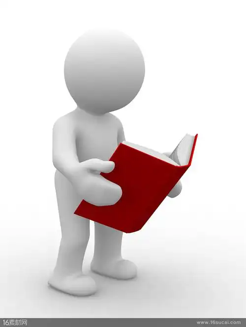 首页 高清图片 创意概念图片 关键词:红色书本看书的3d小人学习白色