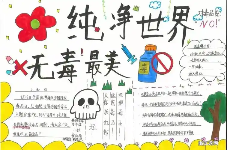 8张 七年级禁毒宣传教育主题手抄报