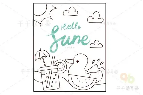 分享一组适合新手的月份手帐封面模板 可爱又简单_手帐排版简笔画