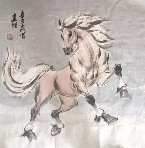 画,感觉北方民族的粗犷豪迈已经深深植入刘建国这位北方画家的心理