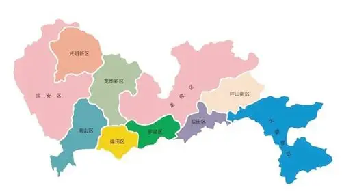 于是老师提供深圳市行政地图,在老师的引导下孩子们知道了深圳