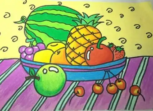 二年级美术第六课《水果大聚会》第二课时(绘画创作)