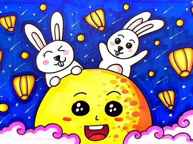 小学生中秋图画简笔画