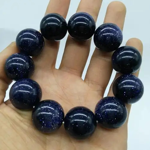 天然蓝沙石手链批发手串20mm 玉石 促销商务礼品蓝砂石2.