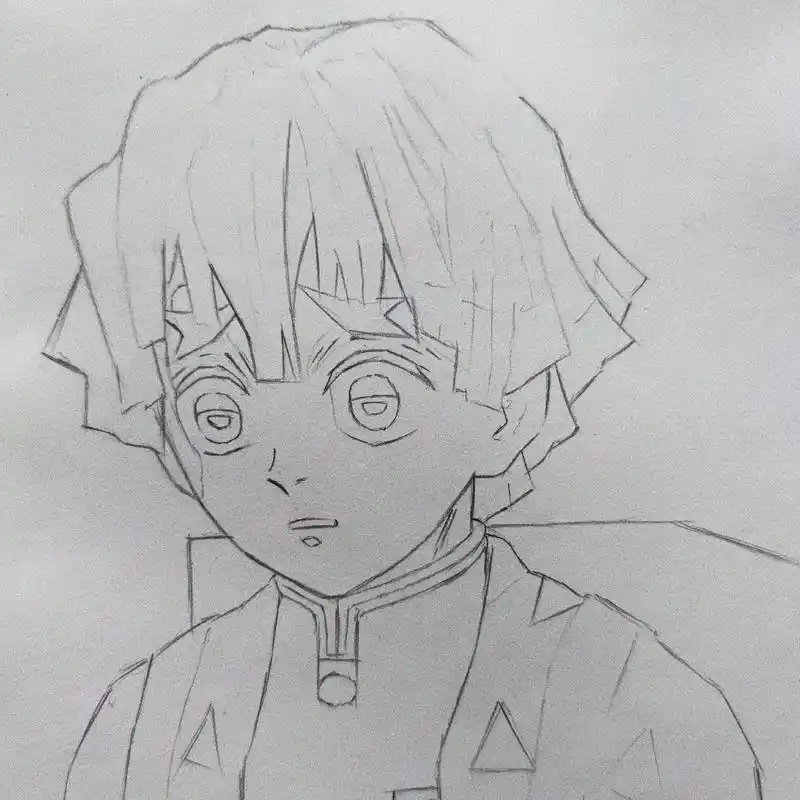 手绘 #鬼灭之刃 #我妻善逸 #绘画过程 这么蠢萌,一看就 - 抖音