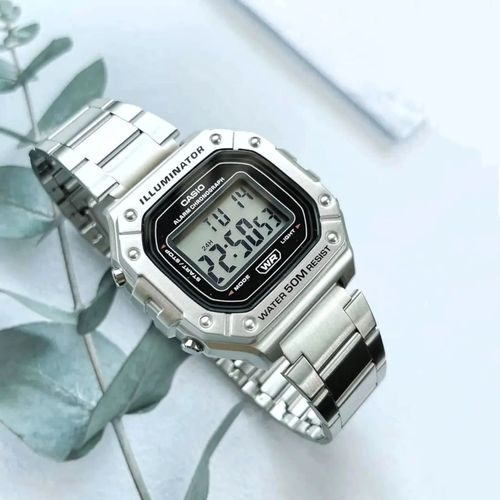 卡西欧小银块小方块 复古防水运动手表 明星同款 w-218hd-1a/217