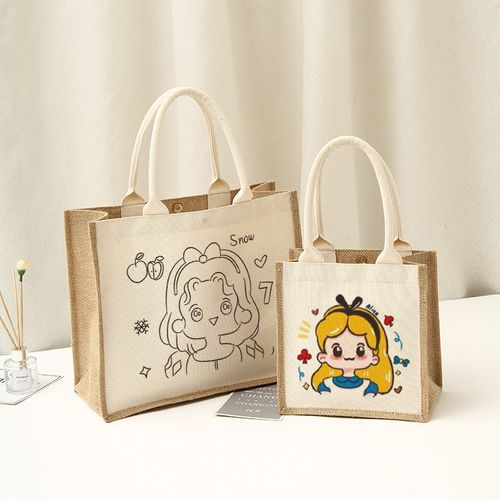 无印麻布布袋diy帆布包时尚手绘涂鸦女包原创通用款女包