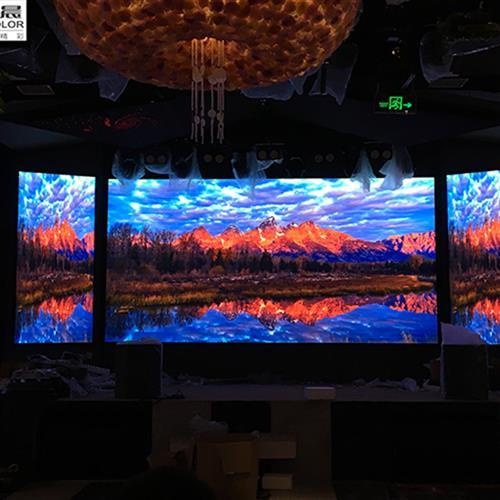 室内鑫彩晨柔性全彩led显示屏p2科技展厅舞台led显示屏