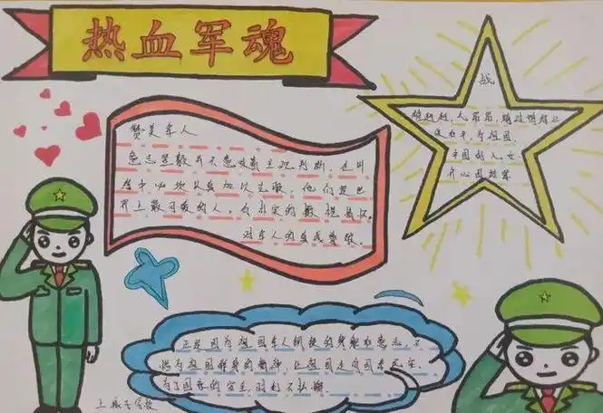 我也是一名军人手抄报我也追星手抄报