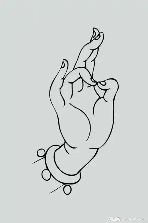 手绘观音佛手矢量素材素材