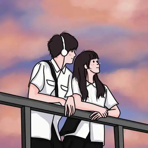 南木南呀98-#写真  #拍照  #日落  #情侣  #情侣头像  #插画