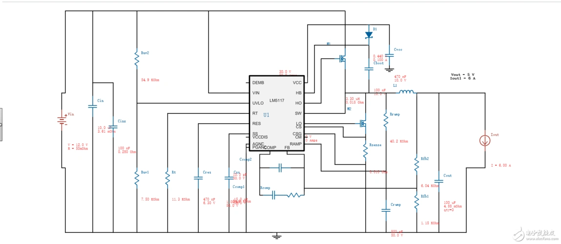 求助用lm5117来做一个输入12v输出6v的电路怎么做