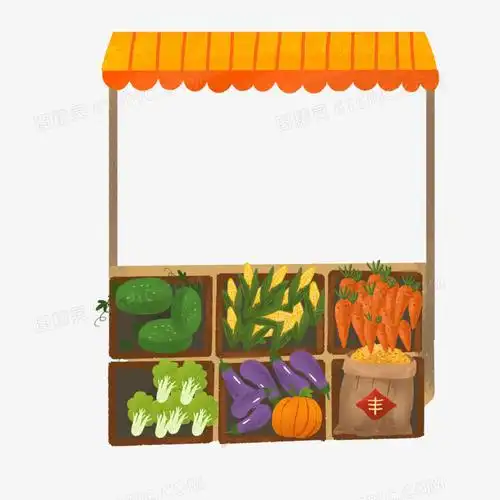 卡通手绘免抠蔬菜铺素材