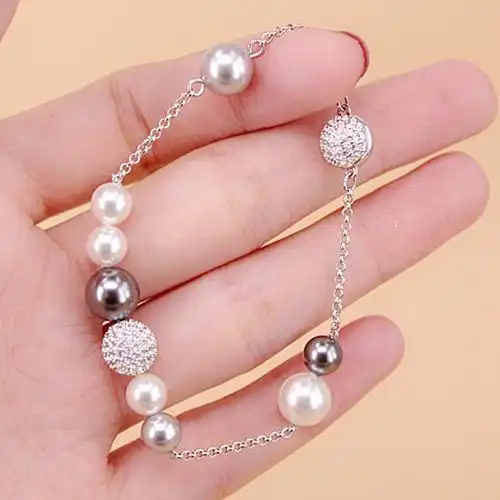 swarovski施华洛世奇人造水晶珍珠手链隐藏磁铁新款女士水晶手链奢侈