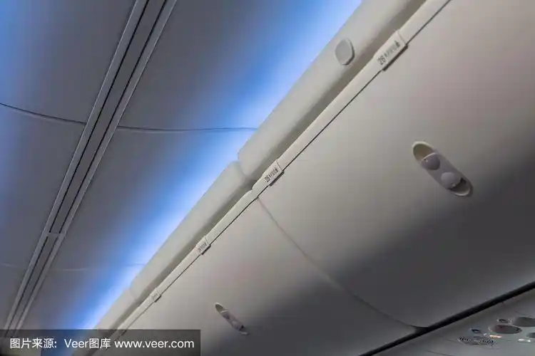 商用飞机上的行李架.