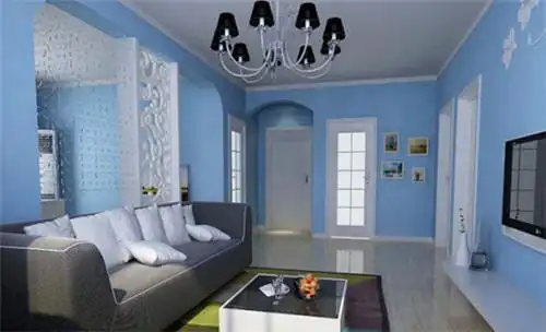 蓝色墙面壁纸贴图_墨蓝色墙面装修效果图_集成墙面装修效果图片